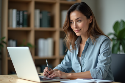 Coach femme en réunion pour stratégies de prix