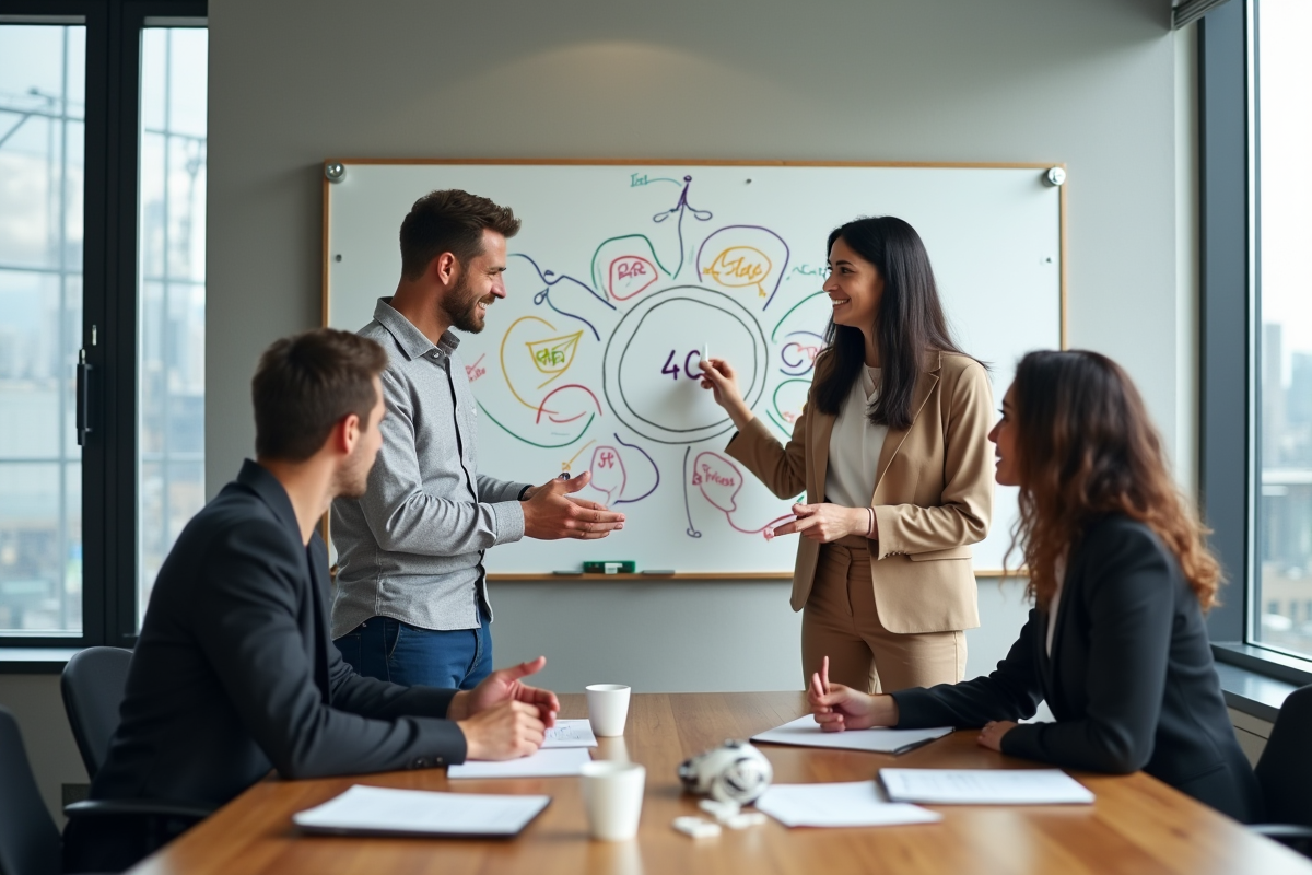 Groupe diversifié discutant autour d